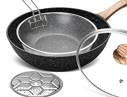 12 Inch Wok Set (Black / 12 Inch)