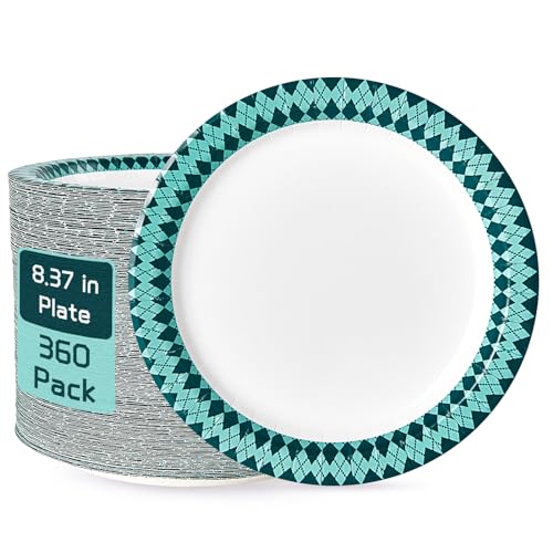 Paper Plates Disposable (Green Blue-360pack)