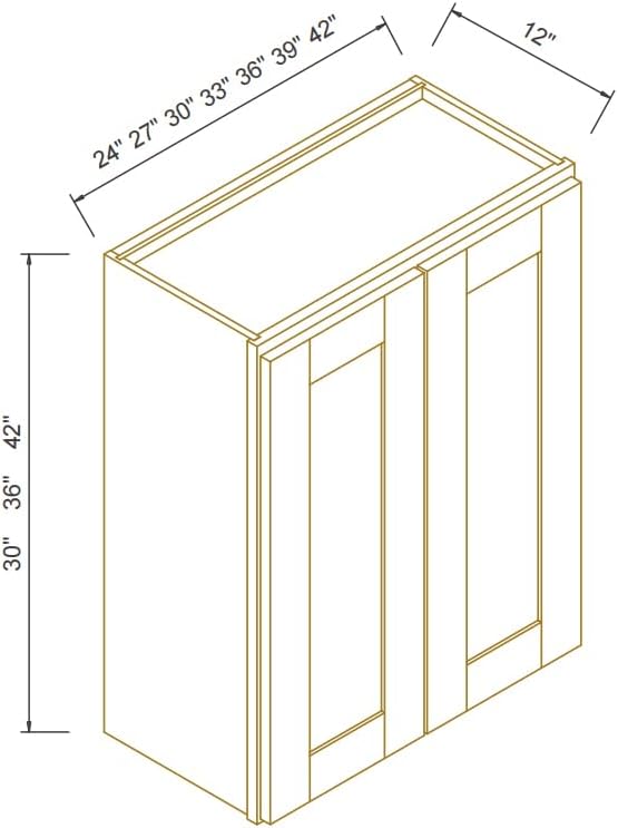 Wall-Mounted Cabinet – Solid Wood Shaker Style Medicine Cabinet with Adjustable Shelves & Soft-Close Doors for Bathroom, Kitchen, and Office Storage (Jade Green, 36" W x 12" D x 36" H)