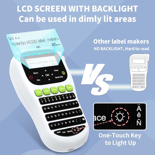 H1100 Label Maker Machine with Tape 12mm Laminated