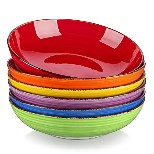 Bonita Pasta Bowls Set of 6 (Warm Color / 38 Oz)