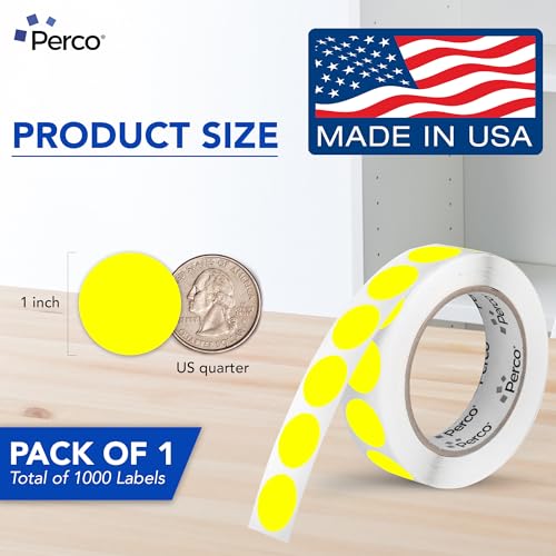 Neon Yellow Round Circle Dot Sticker 1 (Neon Yellow / 1 Inch)