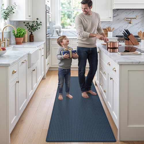 Kitchen Floor Mats Cushioned Anti Fatigue (2-dark Blue / 86"l X 23"w X 0.4"th)