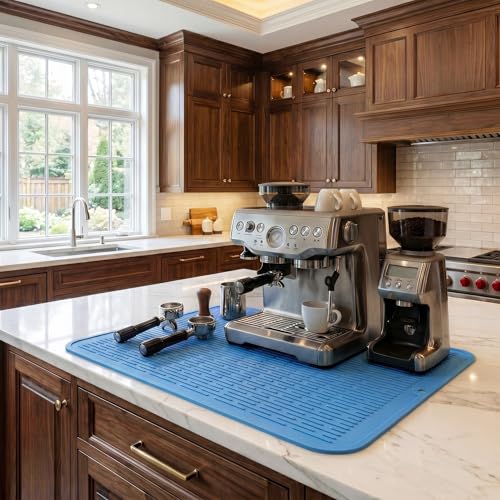 Silicone Dish Drying Mat for Multiple Usage (Lichen Blue / 28"L x 18"W)