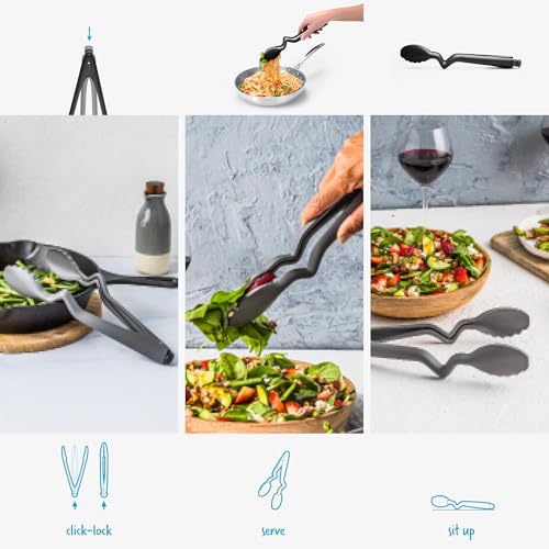 Clongs Click Lock Nylon Kitchen Cooking Tongs