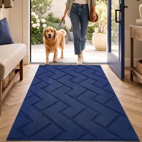 Indoor Door Mat (Navy Blue / 48" x 32" (Rectangular))