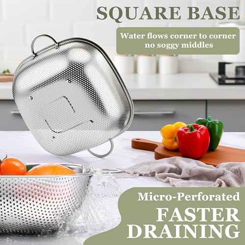 6QT Square Stainless Steel Colander (6QT)