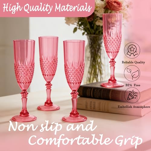 24 Pack Plastic Champagne Flutes (24 Count)