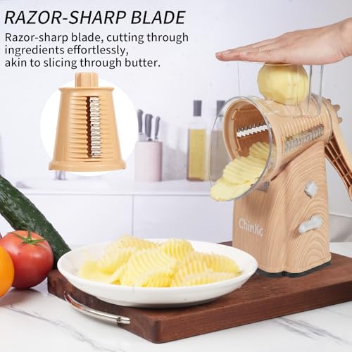 Upgrade Rotary Cheese Grater Shredder with Handle (014)