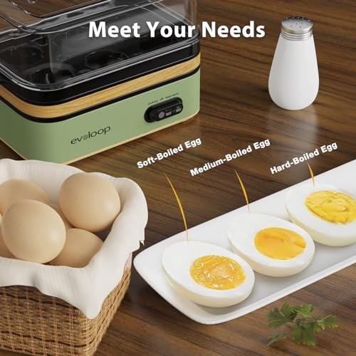 Rapid Egg Cooker Electric 6 Eggs Capacity (wood green)