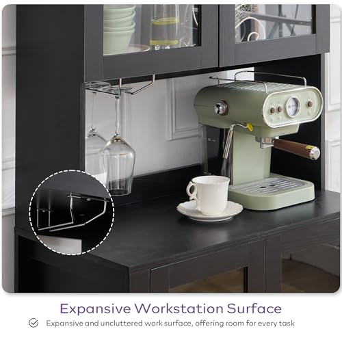 75'' Tall Arched Pantry Cabinet (75'' / Black)