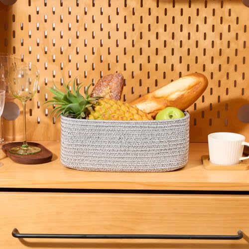 Small Storage Baskets for Organizing (3pcs-L11.5xW7.5xH4.7" / Grey)