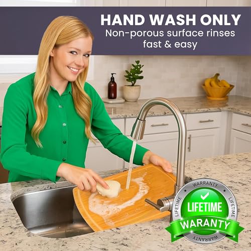 Glue Free Surface™ 2XL Extra Large Bamboo Cutting Board Set of 4 (Glue-Free Surface - Round)