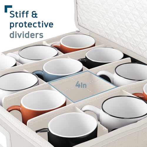 Hard Shell Mug Organizer (Cream / 2 Pack Cup Storage)