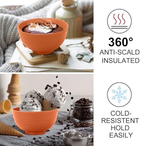 wheat straw small bowls 10oz set of 8 (10 oz / Orange)