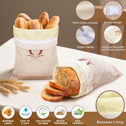 Beeswax Bread Bags 2 Pack (WhiteRice)