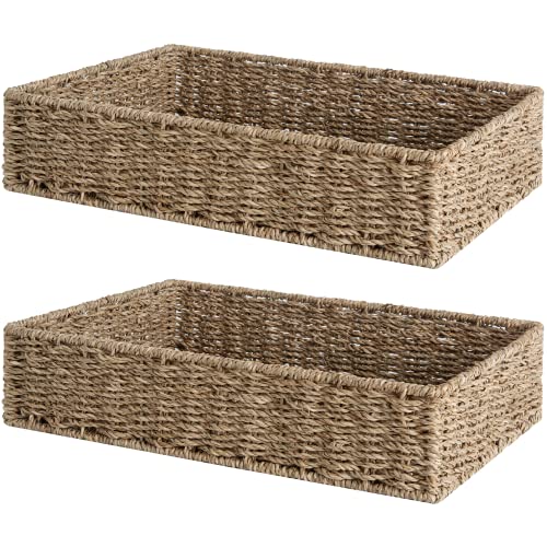 Large Seagrass Tray for Bathroom (Natural(seagrass) / 15 ¾"L x 11 ¼"W x 3 ½"H)