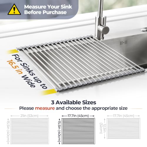 Roll Up Dish Drying Rack Over Sink