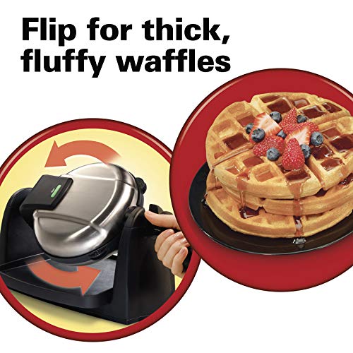 Flip Belgian Waffle Maker with Non (Stainless Steel / Single Flip, Non-Stick Plates)