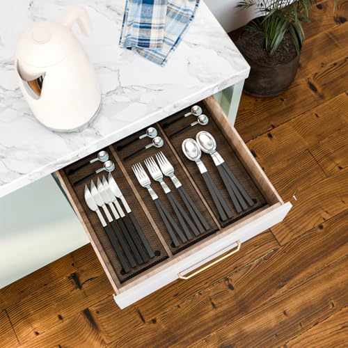 Silverware Drawer Organizer (15*6-4P-Black)