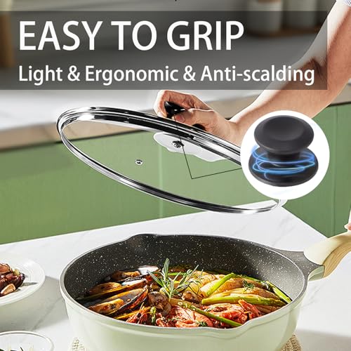 11 inch Tempered Glass Lid for Pots (11'' / Black)