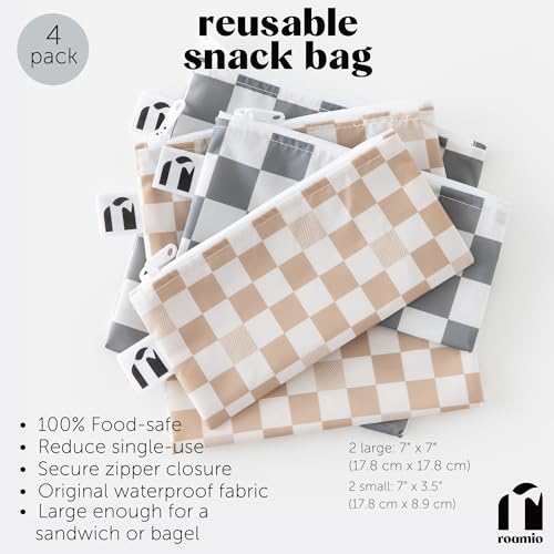 Roamio Reusable Sandwich and Snack Bags (Check 4 pk)