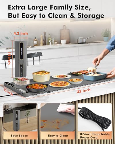 Warming Mat for Food (Gray / 32x15 Inch)