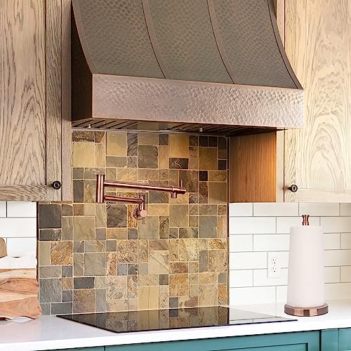 Paper Towel Holder Stand for Kitchen Countertop & Dining Room Table (Antique Copper / Modern)