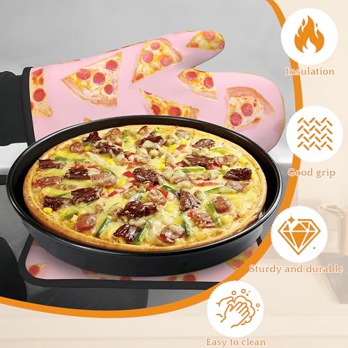 Cute Pizza Oven Mitts and Pot Holders (4 Count)