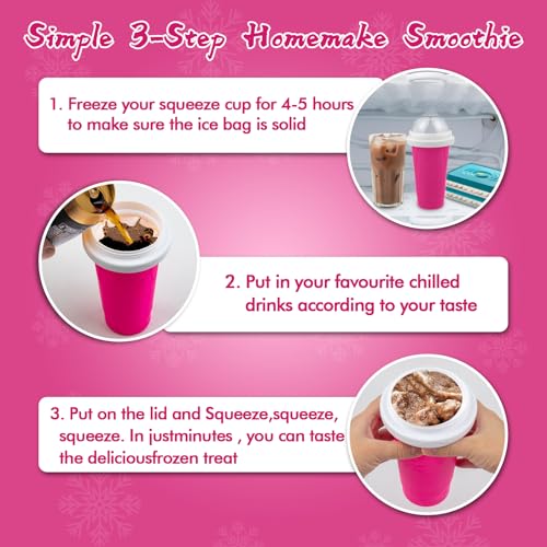 2PCS Slushie Maker Cup (Pink+Green / 350ML)