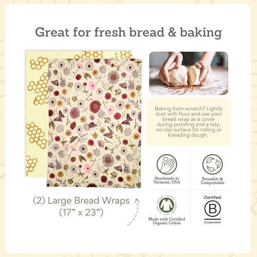 Beeswax Bread Wraps (Meadow Magic & Honeycomb 2 Pack)