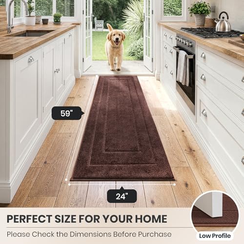 Hallway Runner Rug (Brown / 24" X 59" (Runner))