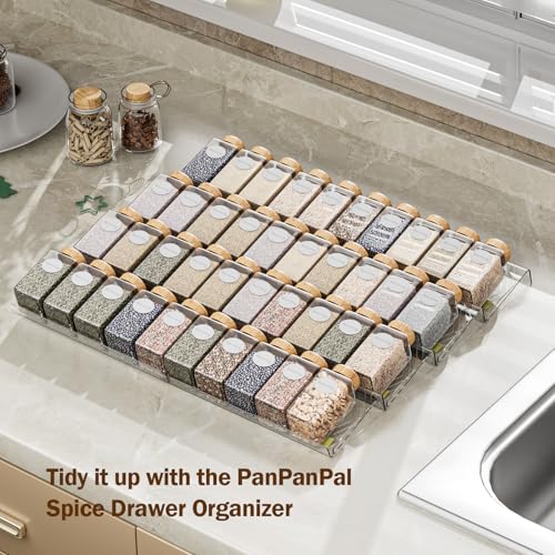 Spice Drawer Organizer (Clear / 8 Packs - 1 Tier)
