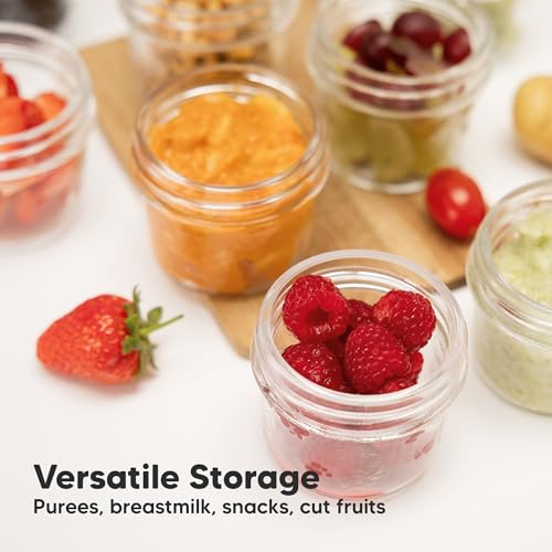 6pk 4oz Glass Baby Food Containers with Lids (6-pk 4 Ounce / Sage)