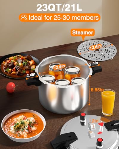 Aluminum Pressure Cooker 23Qt Pressure Canner (23 Quarts)