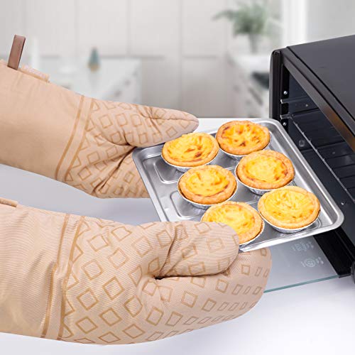 Set of 4 Oven Mitts and Pot Holders (Beige)