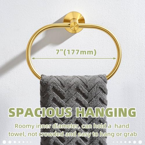 Brushed Dark Gold Towel Ring for Bathroom Storage (Brushed Dark Gold)