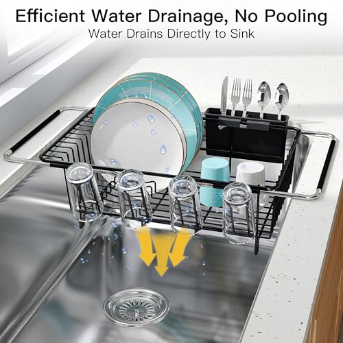 Black Dish Drying Rack in Sink (Black / For 12"-30"w Sink)
