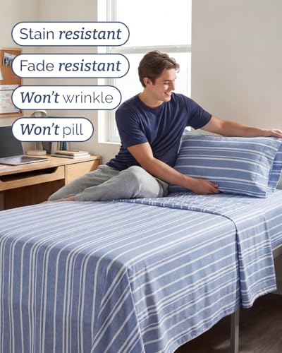 Twin XL 3 Piece Sheet Set (42 - Blue Stripes 3 / Twin XL)