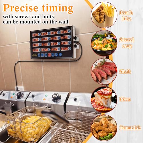 1 Pack Commercial Digital Kitchen Timer for Cooking (16 Channel)