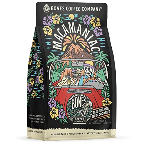 Macamaniac Macadamia and Coconut Flavored Coffee (Macadamia and Coconut (Whole Bean))