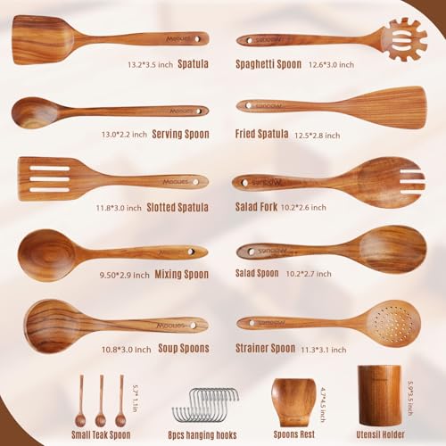 Wooden Kitchen Utensil Set (15 PCS Set)