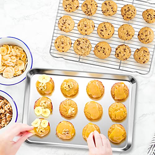 Stainless Steel Baking Sheet with Rack Set for Cookie (17.5 Inch)