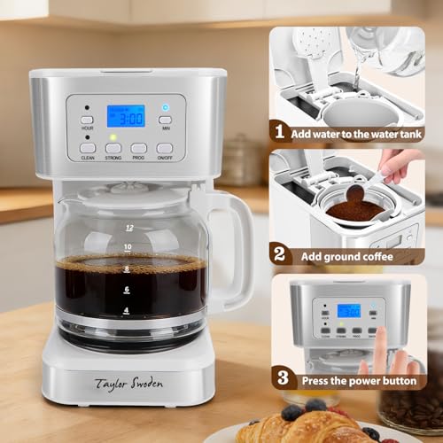 12 Cup Programmable Coffee Maker (White)