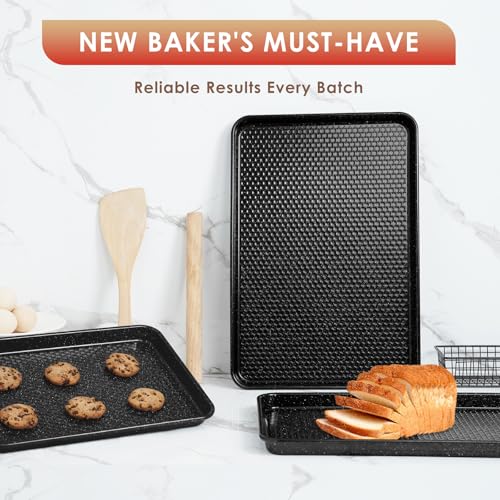 Baking Sheet Pan Set of 3 (Textured Black)