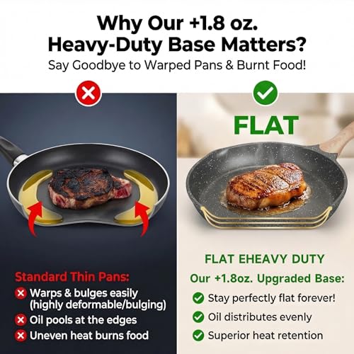 8 & 10 Inch Nonstick Frying Pan Sets for Cooking Dual Spouts Skillet (2 Count)