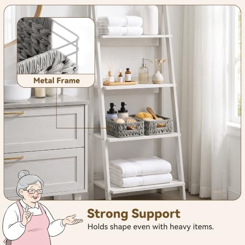 Wicker Baskets for Storage (Gray / 11¼"L x 7½"W x 3½"H)