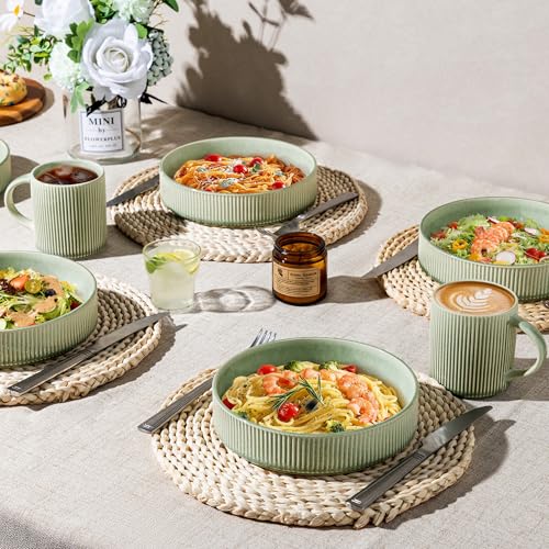 7.5 Inch Pasta Bowls Set of 4 (Set of 4 / Light Green)