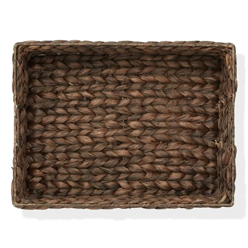 Set of 4 Water Hyacinth Pantry Baskets (Espresso - Hyacinth / 12.5" x 17" x 5")