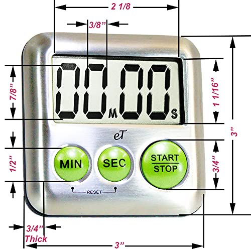 Elegant Digital Kitchen Timer Stainless Steel